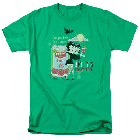 Betty Boop/vampire Tomato Juice-s/s Adult 18/1-kelly Green