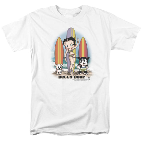 Betty Boop/surfers - S/s Adult 18/1 - White