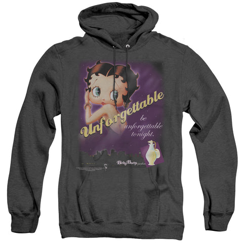 Betty Boop/unforgettable - Adult Heather Hoodie - Black