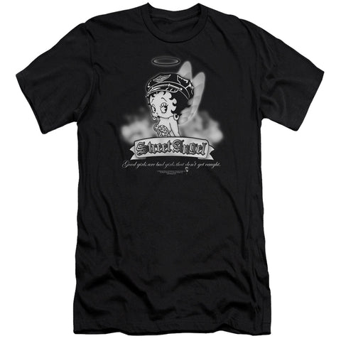 Betty Boop/street Angel-premuim Canvas Adult Slim Fit 30/1-black