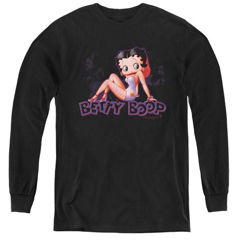 Betty Boop/glowing - Youth Long Sleeve Tee - Black