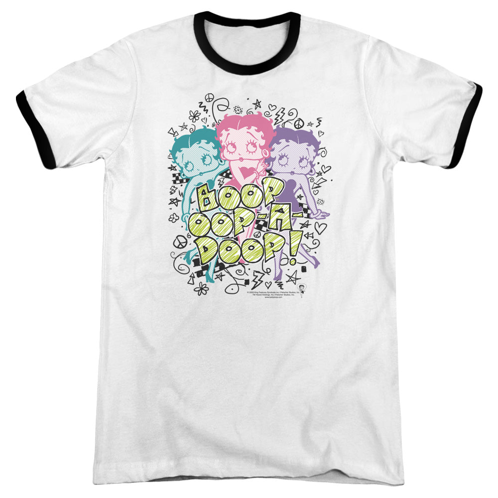 Betty Boop/sketch - Adult Ringer - White/black
