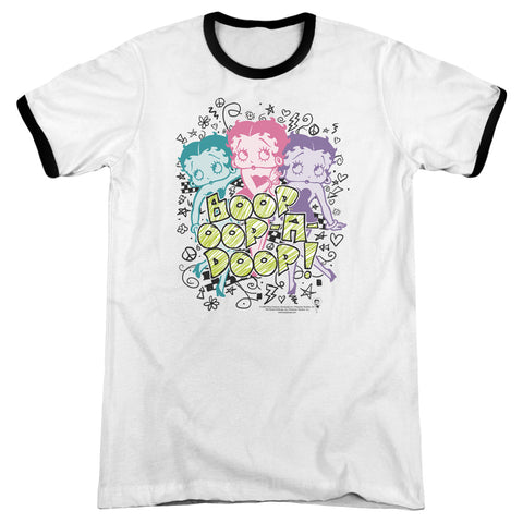 Betty Boop/sketch - Adult Ringer - White/black