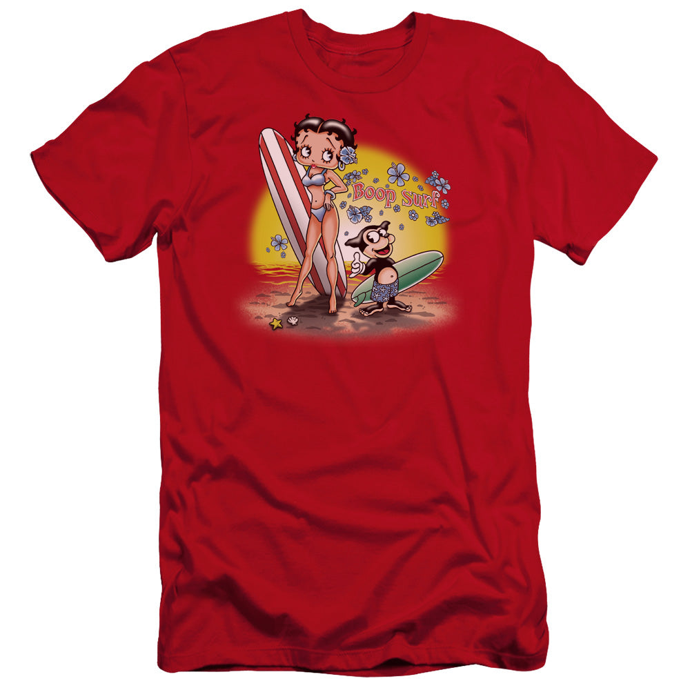 Betty Boop/surf-premuim Canvas Adult Slim Fit 30/1-red