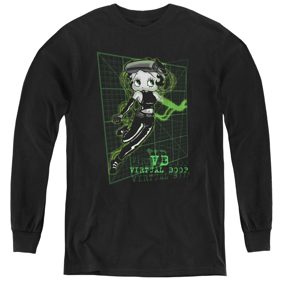 Betty Boop/virtual Boop - Youth Long Sleeve Tee - Black