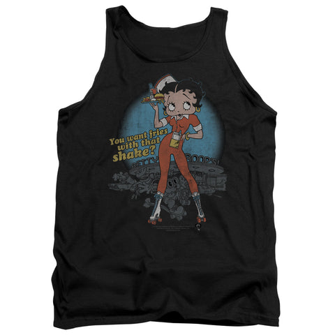 Betty Boop/fries With That - Adult Tank - Black