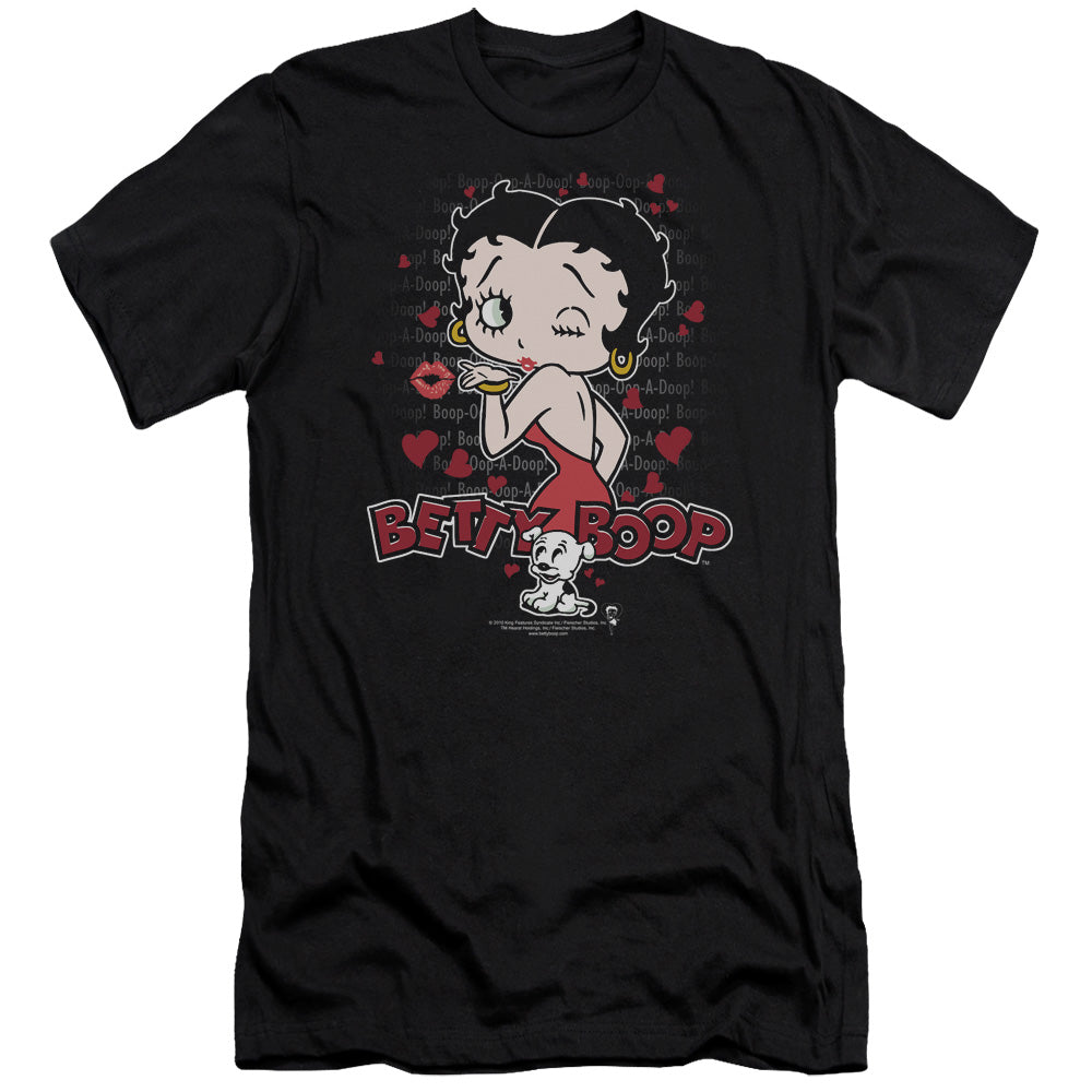 Betty Boop/classic Kiss - S/s Adult 30/1 - Black