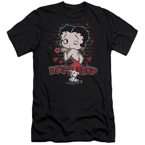 Betty Boop/classic Kiss - S/s Adult 30/1 - Black