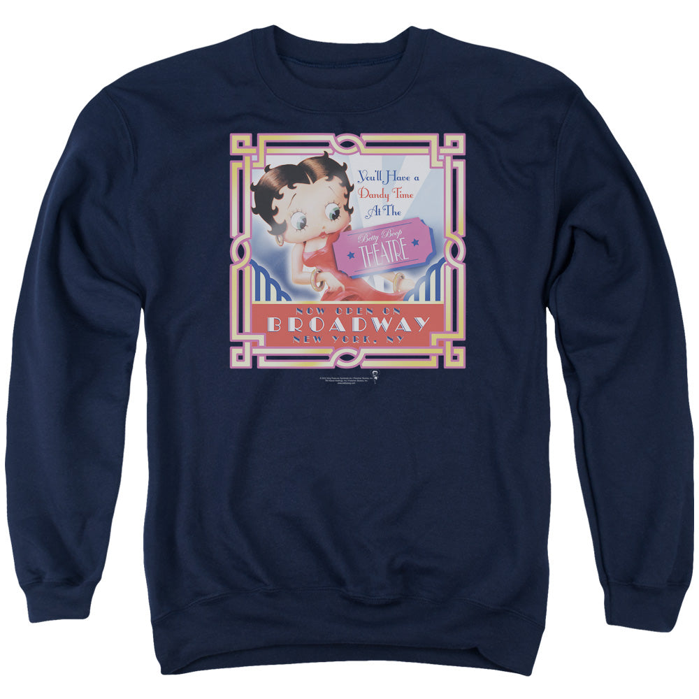 Betty Boop/on Broadway - Adult Crewneck Sweatshirt - Navy
