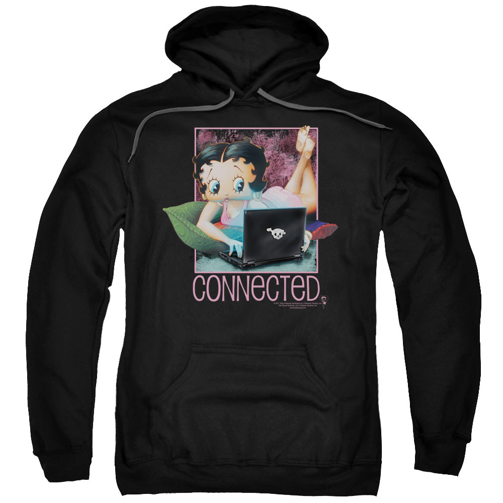 Betty Boop/connected-adult Pull-over Hoodie-black