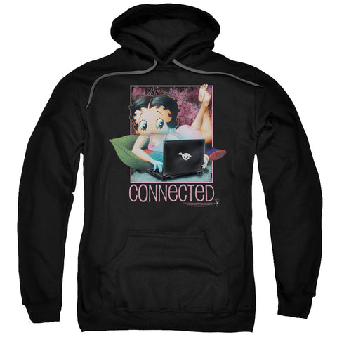Betty Boop/connected-adult Pull-over Hoodie-black