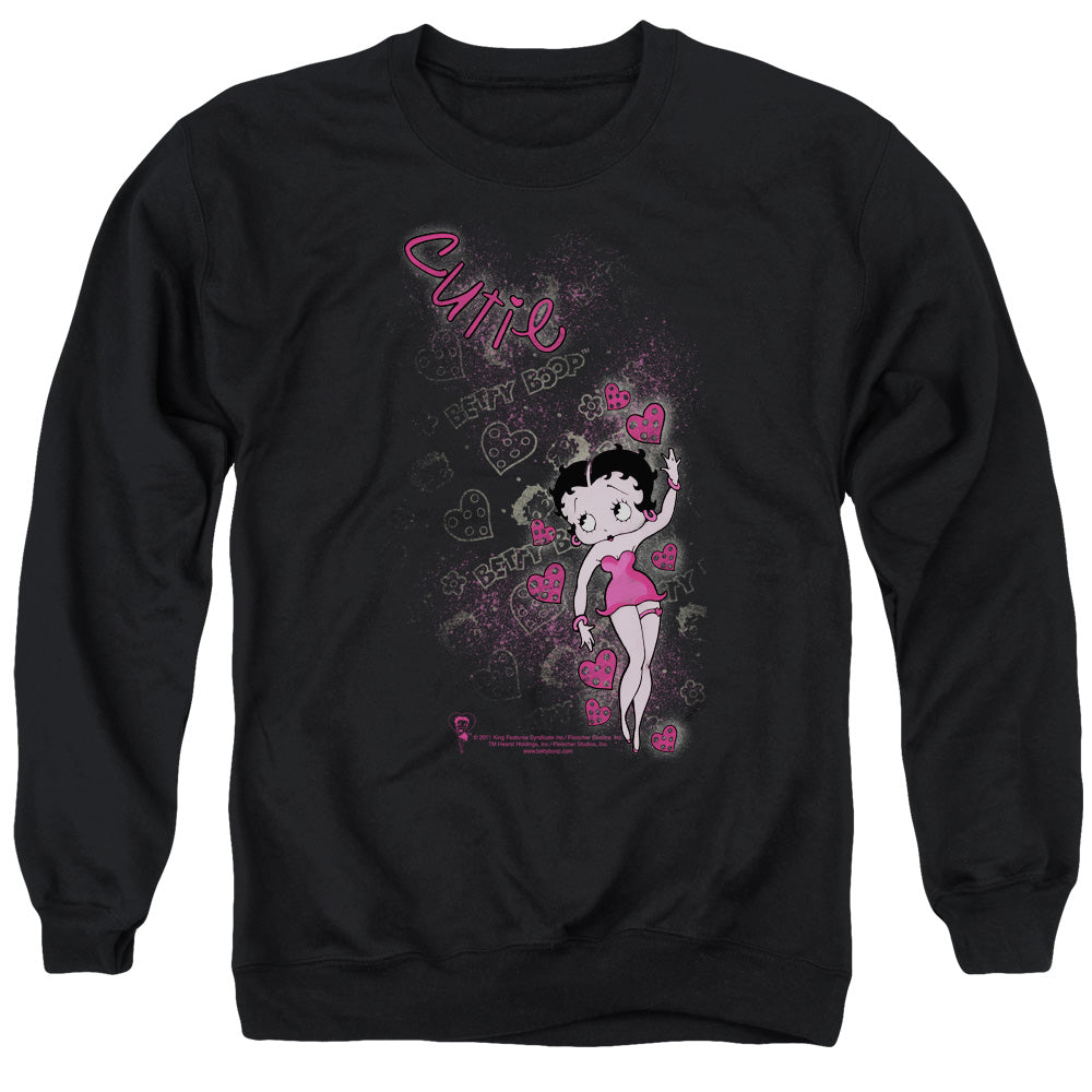 Betty Boop/cutie - Adult Crewneck Sweatshirt - Black
