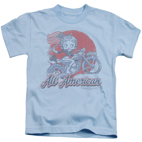 Betty Boop/all American Biker - S/s Juvenile 18/1 - Light Blue