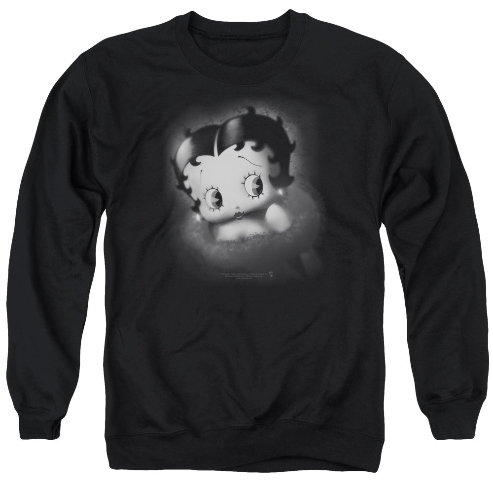 Betty Boop/vintage Star - Adult Crewneck Sweatshirt - Black
