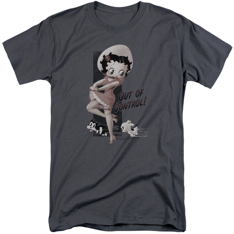 Betty Boop/out Of Control-s/s Adult Tall-charcoal