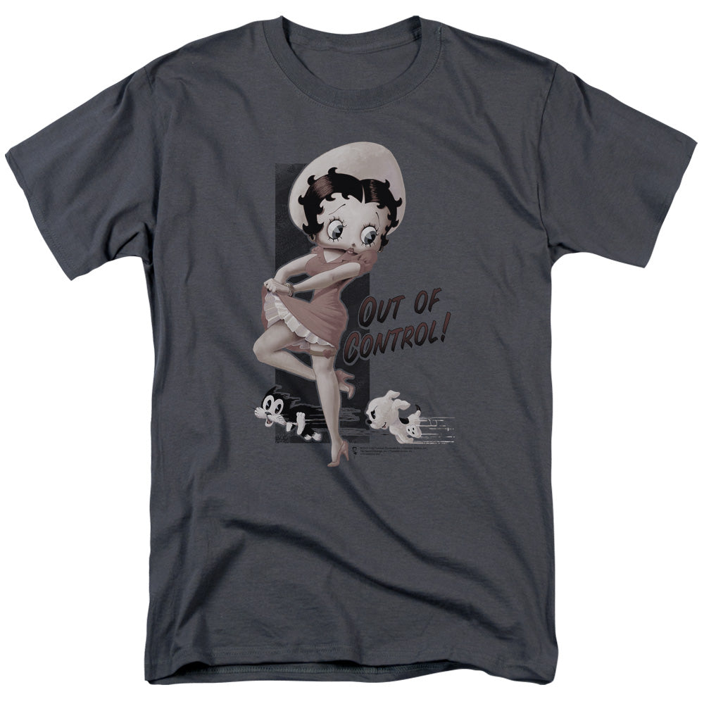 Betty Boop/out Of Control - S/s Adult 18/1 - Charcoal