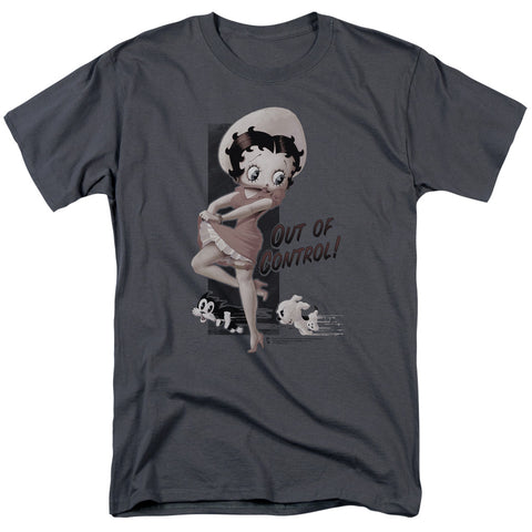 Betty Boop/out Of Control - S/s Adult 18/1 - Charcoal
