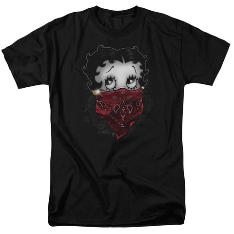 Betty Boop/bandana & Roses - S/s Adult 18/1 - Black