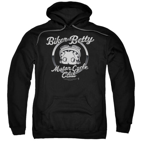 Betty Boop/chromed Logo-adult Pull-over Hoodie-black