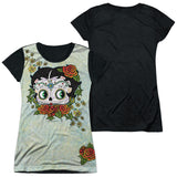 Junior Cap Sleeve 100% Poly Black Back