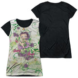 Junior Cap Sleeve 100% Poly Black Back