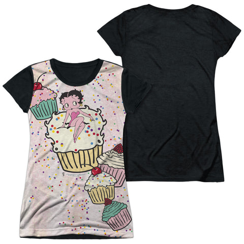 Junior Cap Sleeve 100% Poly Black Back