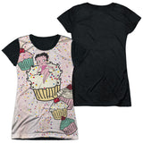 Junior Cap Sleeve 100% Poly Black Back