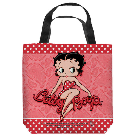BETTY BOOP-PAISLEY & POLKA DOTS - TOTE BAG - 18x18