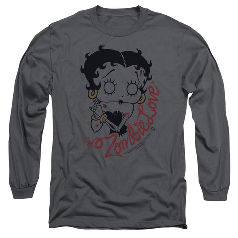 Betty Boop/classic Zombie-l/s Adult 18/1-charcoal