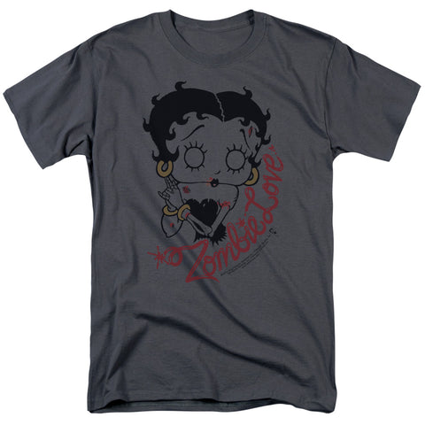 Betty Boop/classic Zombie-s/s Adult 18/1-charcoal