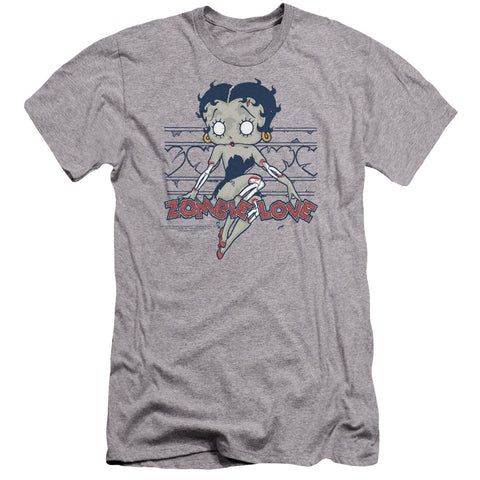 Betty Boop/zombie Pinup-premuim Canvas Adult Slim Fit 30/1-athletic Heather