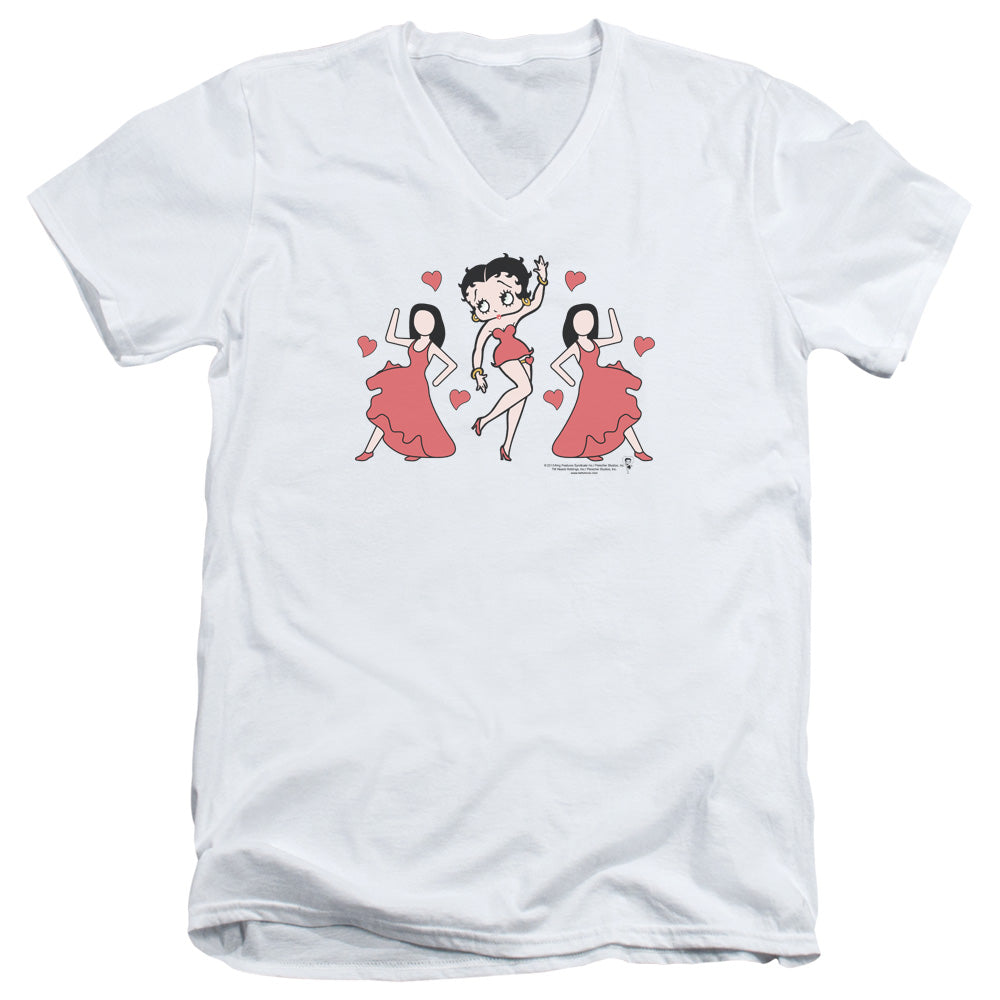 Betty Boop/bb Dance-s/s Adult V-neck 30/1-white