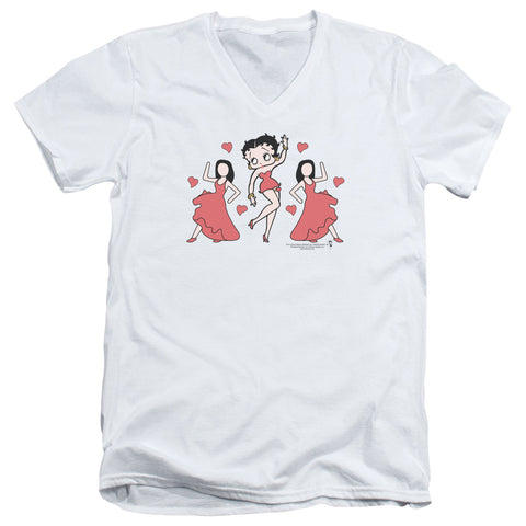 Betty Boop/bb Dance-s/s Adult V-neck 30/1-white