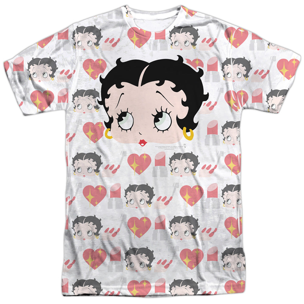 Betty Boop/symbol Sub-s/s Adult Poly Crew-white