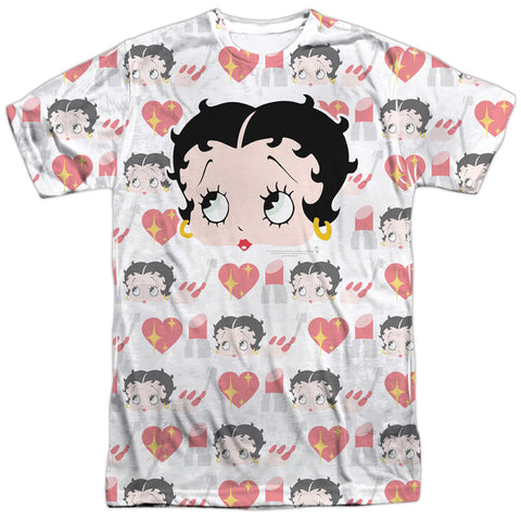 Betty Boop/symbol Sub-s/s Adult Poly Crew-white