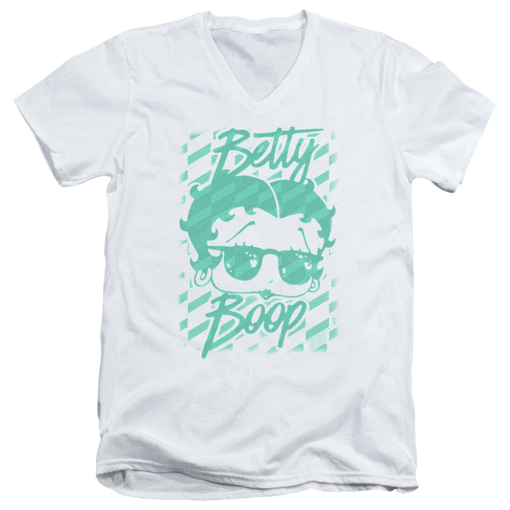Betty Boop/summer Shades-s/s Adult V-neck 30/1-white