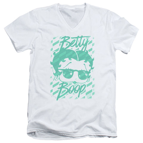 Betty Boop/summer Shades-s/s Adult V-neck 30/1-white