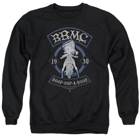 Betty Boop/b.b.m.c.-adult Crewneck Sweatshirt-black