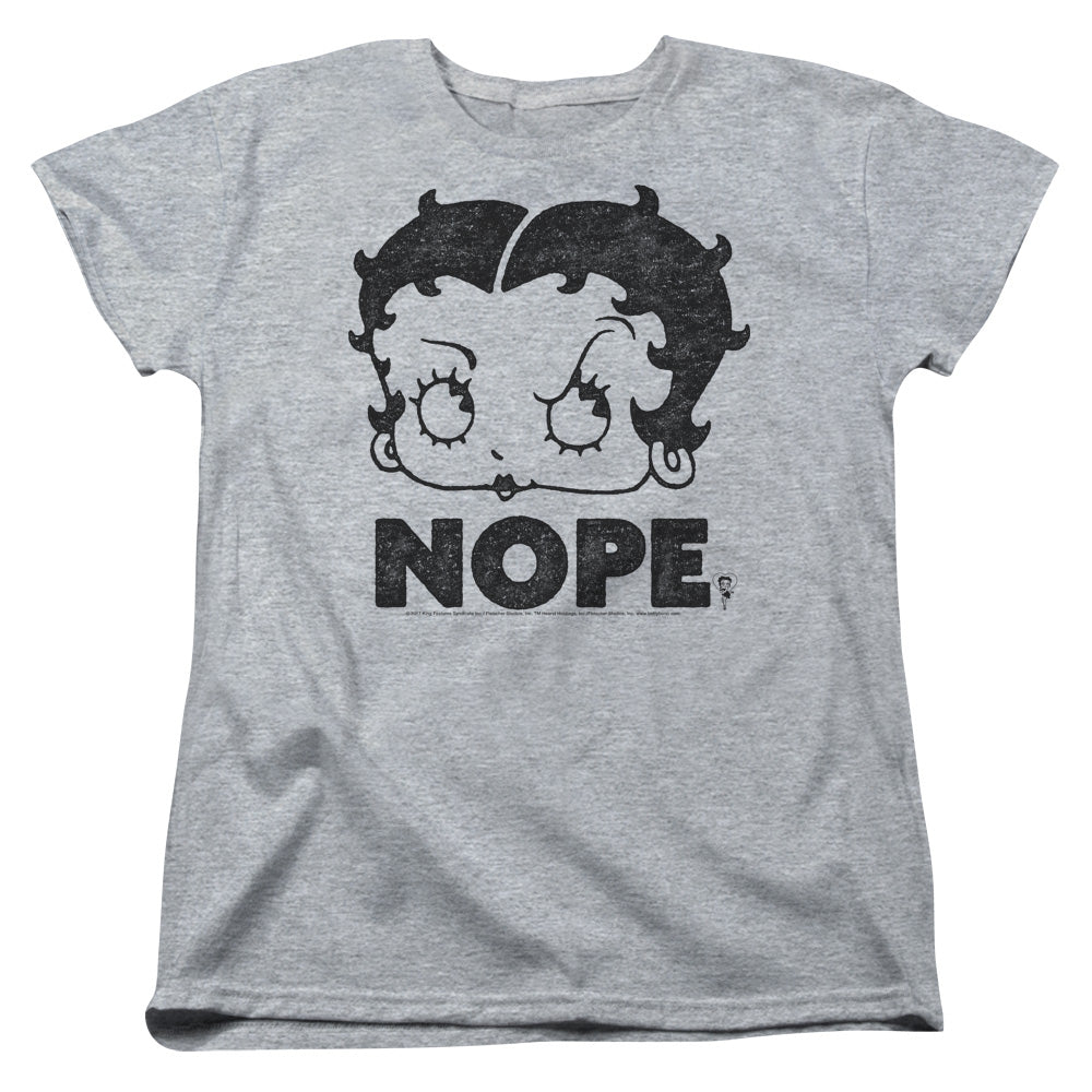 Betty Boop/boop Nope-s/s Womens Tee-athletic Heather