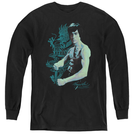Bruce Lee/feel - Youth Long Sleeve Tee - Black