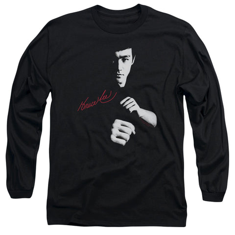 Bruce Lee/the Dragon Awaits - L/s Adult 18/1 - Black