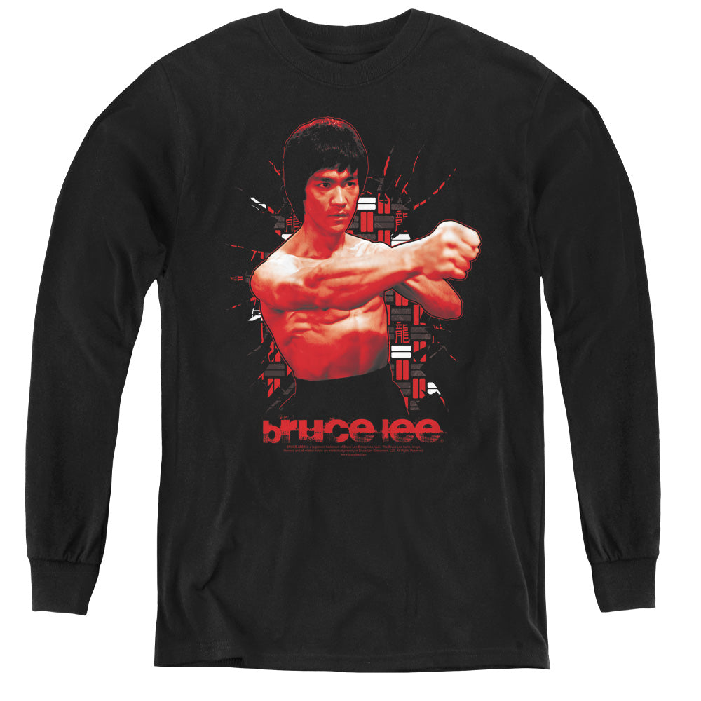 Bruce Lee/the Shattering Fist - Youth Long Sleeve Tee - Black