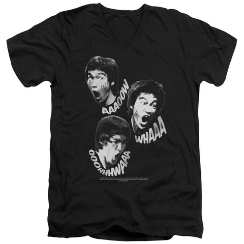 Bruce Lee/sounds Of The Dragon - S/s Adult V-neck - Black