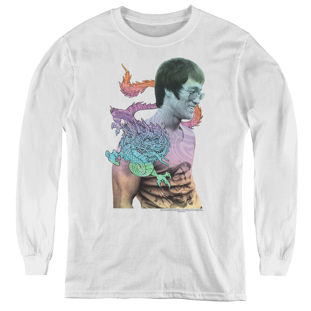 Bruce Lee/a Little Bruce - Youth Long Sleeve Tee - White