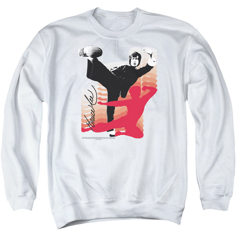 Bruce Lee/kick It - Adult Crewneck Sweatshirt - White