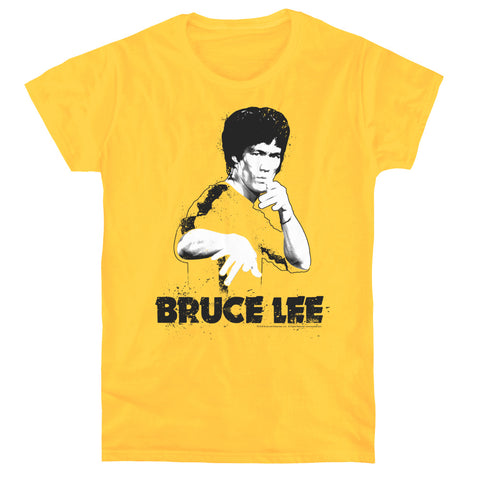 Bruce Lee/suit Splatter - S/s Womens Tee - Yellow
