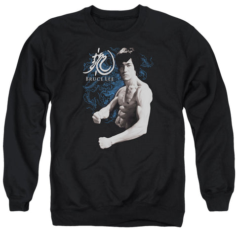 Bruce Lee/dragon Stance - Adult Crewneck Sweatshirt - Black