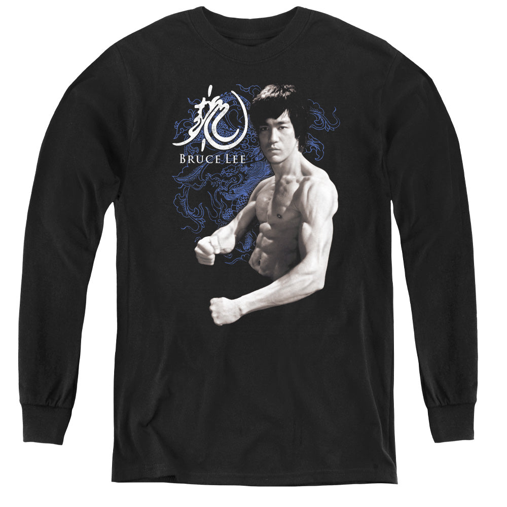 Bruce Lee/dragon Stance - Youth Long Sleeve Tee - Black