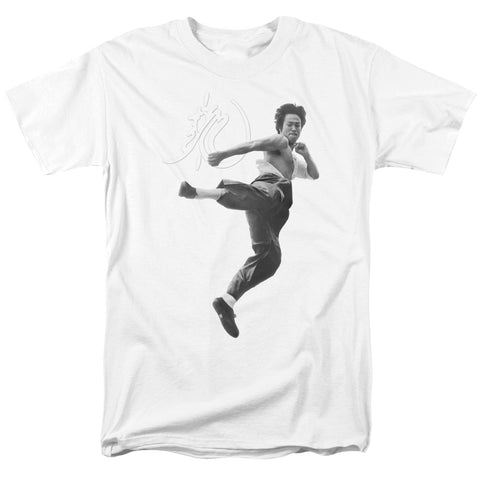 Bruce Lee/flying Kick - S/s Adult 18/1 - White