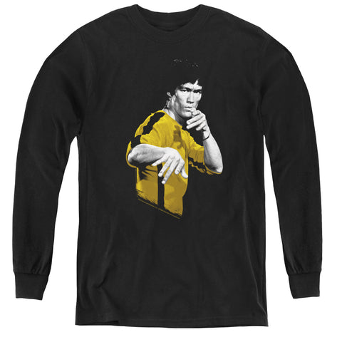 Bruce Lee/suit Of Death - Youth Long Sleeve Tee - Black